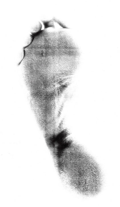 Foot print black and white
